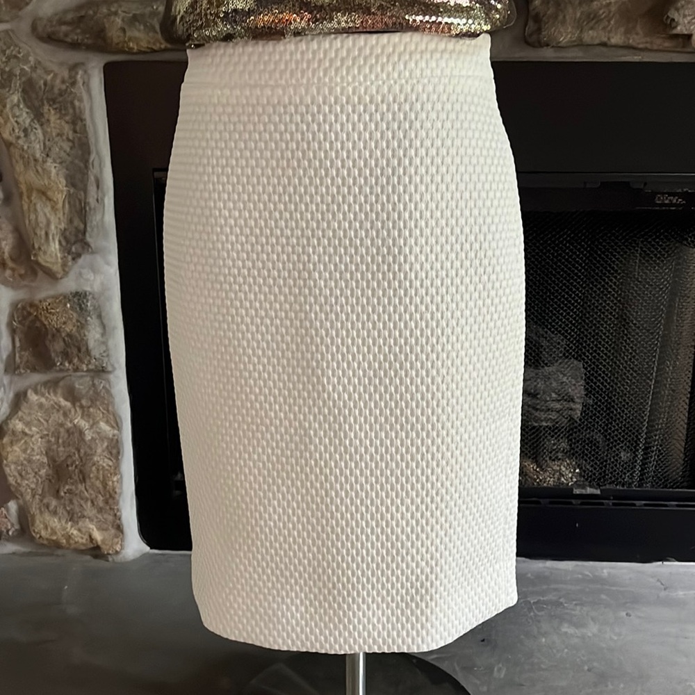 Winter White J Crew Pencil Skirt, size 4